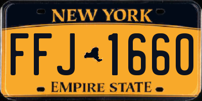 NY license plate FFJ1660