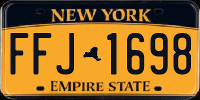 NY license plate FFJ1698