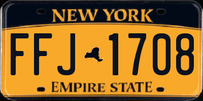 NY license plate FFJ1708