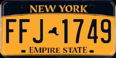 NY license plate FFJ1749