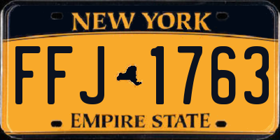 NY license plate FFJ1763