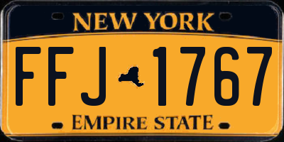 NY license plate FFJ1767