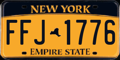 NY license plate FFJ1776