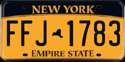 NY license plate FFJ1783