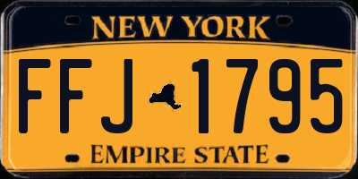 NY license plate FFJ1795
