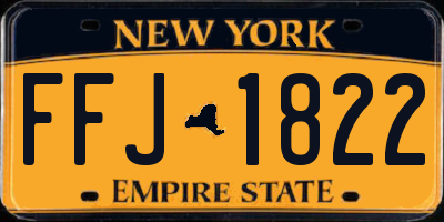 NY license plate FFJ1822