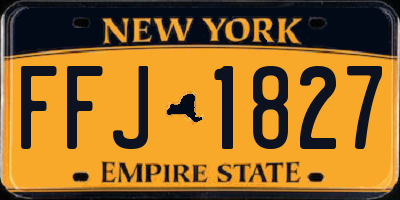 NY license plate FFJ1827