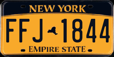 NY license plate FFJ1844