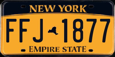NY license plate FFJ1877