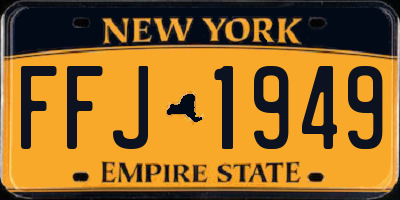 NY license plate FFJ1949