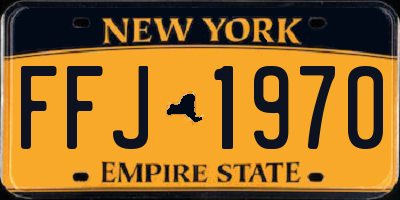 NY license plate FFJ1970