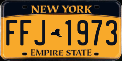 NY license plate FFJ1973