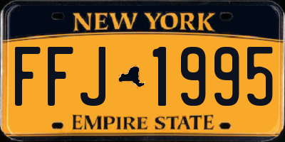 NY license plate FFJ1995