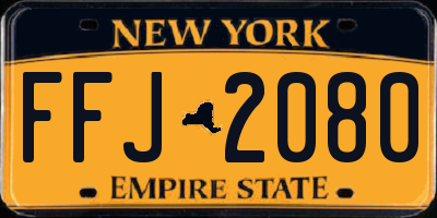 NY license plate FFJ2080