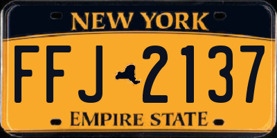 NY license plate FFJ2137