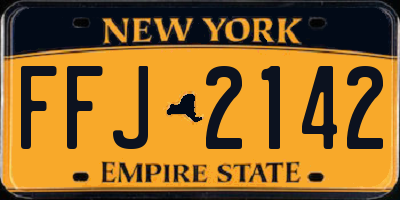 NY license plate FFJ2142
