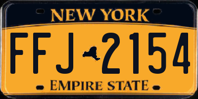 NY license plate FFJ2154