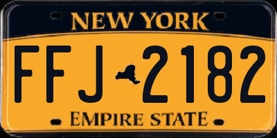 NY license plate FFJ2182