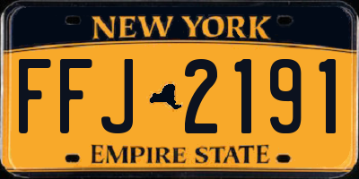 NY license plate FFJ2191