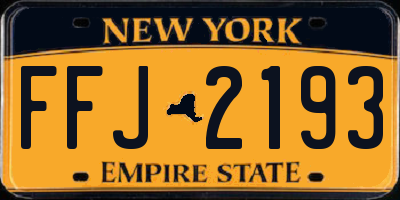 NY license plate FFJ2193