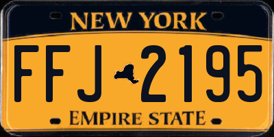 NY license plate FFJ2195