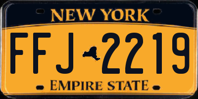 NY license plate FFJ2219
