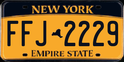 NY license plate FFJ2229