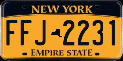 NY license plate FFJ2231
