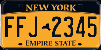 NY license plate FFJ2345