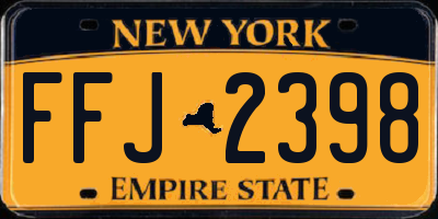 NY license plate FFJ2398