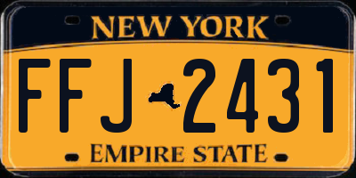 NY license plate FFJ2431
