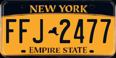 NY license plate FFJ2477
