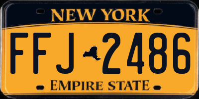 NY license plate FFJ2486