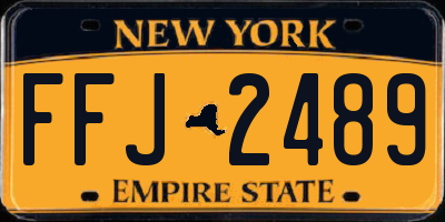 NY license plate FFJ2489
