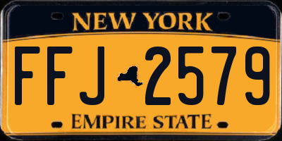 NY license plate FFJ2579
