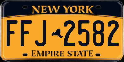NY license plate FFJ2582
