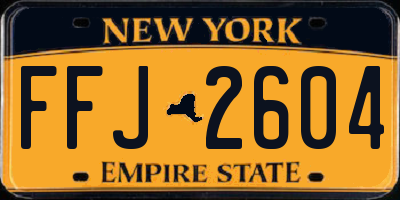 NY license plate FFJ2604