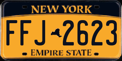 NY license plate FFJ2623