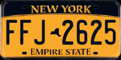 NY license plate FFJ2625