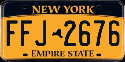NY license plate FFJ2676