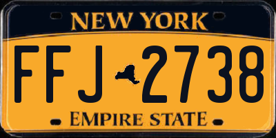 NY license plate FFJ2738