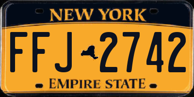 NY license plate FFJ2742