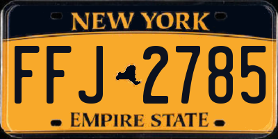 NY license plate FFJ2785