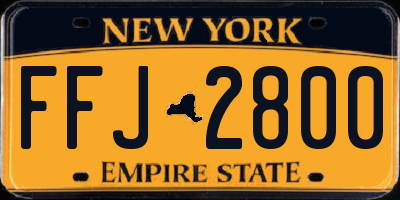 NY license plate FFJ2800