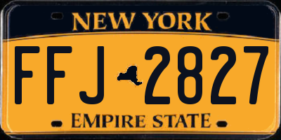 NY license plate FFJ2827