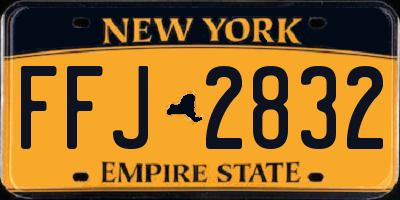 NY license plate FFJ2832