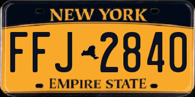 NY license plate FFJ2840