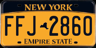 NY license plate FFJ2860