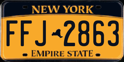 NY license plate FFJ2863