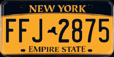 NY license plate FFJ2875